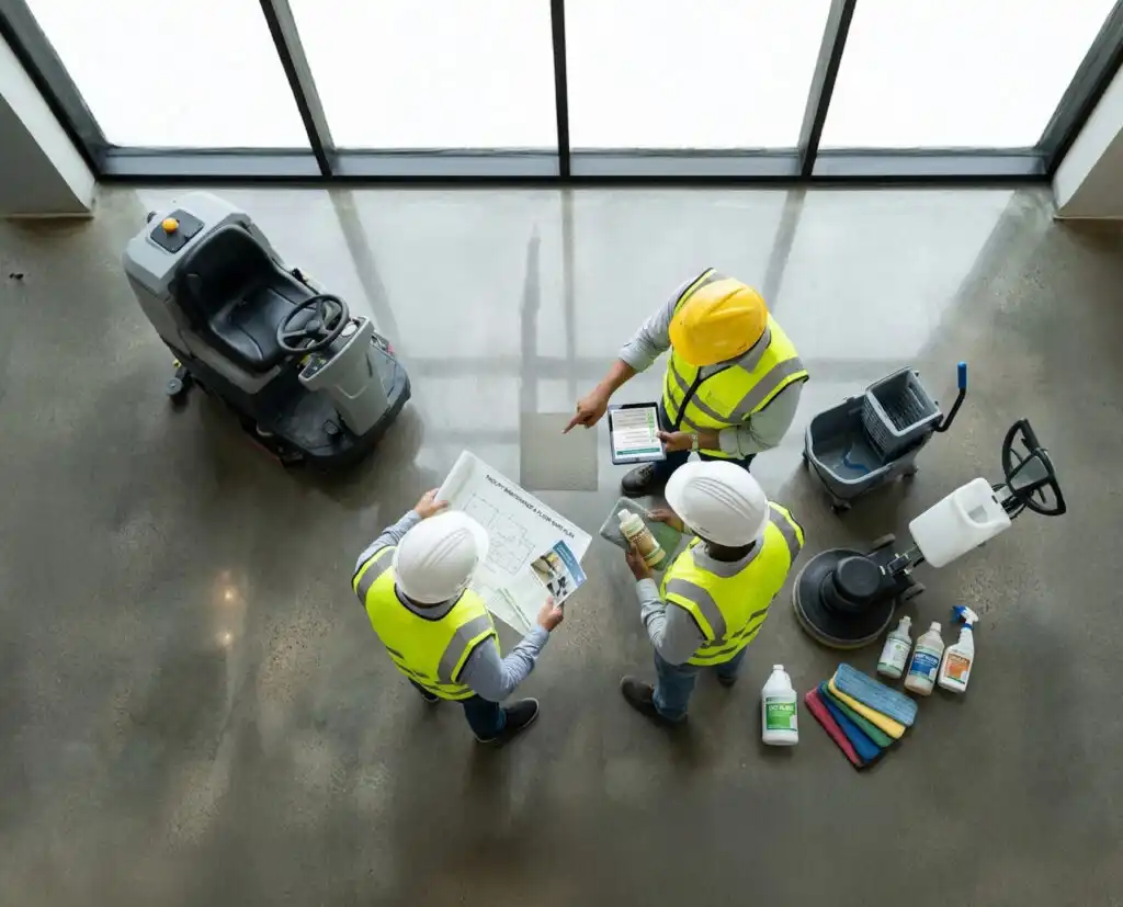 Monitored Execution Floor restoration and deep cleaning service in dubai Gumpcare